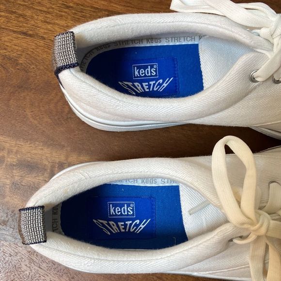 Keds Stretch White Canvas Sneakers Size 8.5 New - Picture 5 of 7